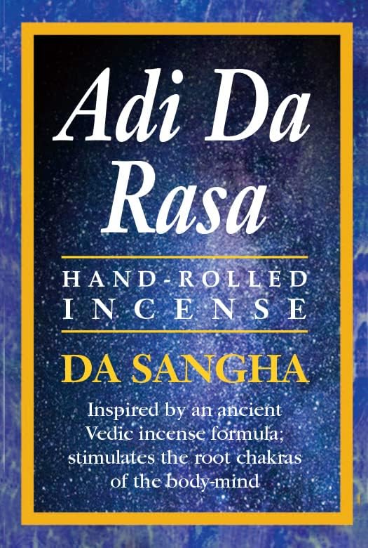 Adi Da Rasa Da Sangha All Natural Incense: Vedic Formula Stimulates Root Chakra - 20 Sticks Long Burn for Meditation - Handmade India