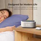 i box Dawn RadioFM , Bluetooth Wireless Speaker, Fast Charging, Clock Radio, LED Display, USB Charger, Dimmable Night Light, Alarm Clock Feature, Wireless Charger, Digital Clock, Dual Alarm (White)