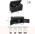 HOMEFORT 30" Shoe Bench with Lift Top Storage, Entryway Bench with Cushioned Seat, Wooden End of Bed Bench, Shoe Cabinet Bench with Hidden Storage Space, for Bedroom, Hallway,Black