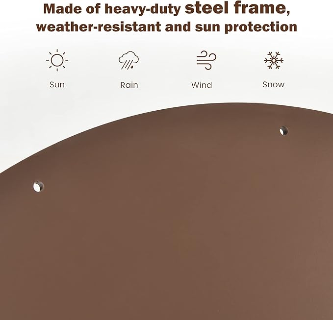 Giantex Patio Umbrella Base, 59 LBS Heavy-Duty Round Umbrella Stand, 29.5 Inch Outdoor Steel Umbrella Holder for Poolside, Backyard, Lawn, Brown