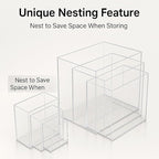 Acrylic Nesting Risers Display Stands Cube Boxes with Hollow Bottoms 6Pcs Clear Acrylic Boxes for Display (Clear)