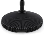 Giantex Fillable Umbrella Base - 55 lbs HDPE Patio Umbrella Stand, Water or Sand Filled, Shell Texture, 3 Hole Rings, Portable Pole Holder for Outdoor Poolside Deck Garden Beach, Round