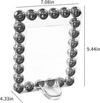 Crystal 5x7 Inch Picture Frame, Home Decor Ball Wedding Photo Frame Tabletop Display, Display Pictures 5''x 7'', Silver, Comes with Gift Box