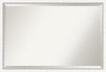 Amanti Art White Wall Mirror 26x38 Morgan White Silver Rectangle Bathroom Mirror for Wall Decor Living Room, Large Modern Wood Frame, Hangs Horizonally and Vertically, Bathroom Decor, Beveled Edge