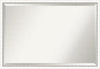 Amanti Art White Wall Mirror 26x38 Morgan White Silver Rectangle Bathroom Mirror for Wall Decor Living Room, Large Modern Wood Frame, Hangs Horizonally and Vertically, Bathroom Decor, Beveled Edge