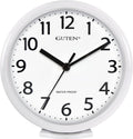 Caysie 6 Inch Waterproof Bathroom Shower Clock, Hanging or Standing Silent Battery Operated Quartz Magnetic Wall Clocks for Kitchen, Bathroom, Home (White)