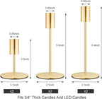 Set of 6 French Gold Taper Candle Holders Candlestick Holders, Decor Candle Stick Candle Holder for Table or Mantel Centerpiece, Wedding, Dinning, Party Home Decor