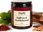 Soy Candle Gifts for Women & Men - 7oz Brown Scented Candle,50-Hour Burn Time,Aromatherapy Jar for Home Decor,Relaxing Ambiance in Bedroom & Office(Saffron Sandalwood)