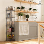 CAPHAUS 5-Tier Corner Shelf: 59.1-Inch Tall, Metal Frame, Round Corner Display Rack for Bathroom, Living Room, Home, Office