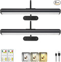Wireless Picture Light for Wall, Battery Painting Lighting with Metal Material, Remote Control,3 Lighitng Colors,300LM Brightness Dimmable, Timer Auto-off, Adjustable Light head for Portrait Gallery