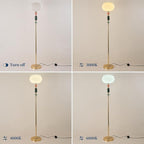Floor Standing Tall Lamp Milk Glass Floor Lamp with Plug Switch Button for Living Room Bedroom Home Office