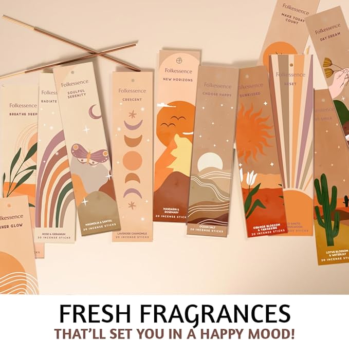 Incense Sticks (A Fresh Start, Set of 12 (240 Sticks) with Holder)