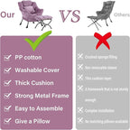 Lazy Chair with Ottoman, Reading Chair with a Pillow, Leisure Sofa Armchair with Ottoman, Large Accent Lounge Chair for Bedroom, Living Room, Dorm Room, Plush Purple