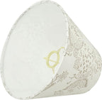Aspen Creative 58903A, Empire Uno Lamp Shade in Cream with Butterfly Pattern, 5" Top x 9" Bottom x 7" Slant Height, Slip UNO 33mm