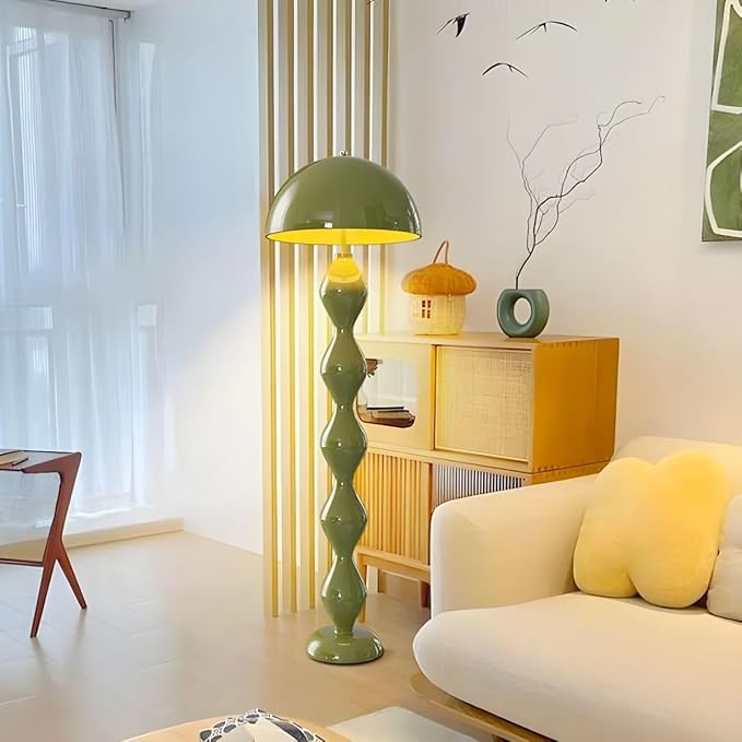 CraftThink Modern Floor Lamp, Modern Standing Corner Lamp with Iron Lampshade, Tall Lamp Mid Century Standing Lamp with Foot Switch for Bedroom Reading Living Room (Green, Bulb Not Included)