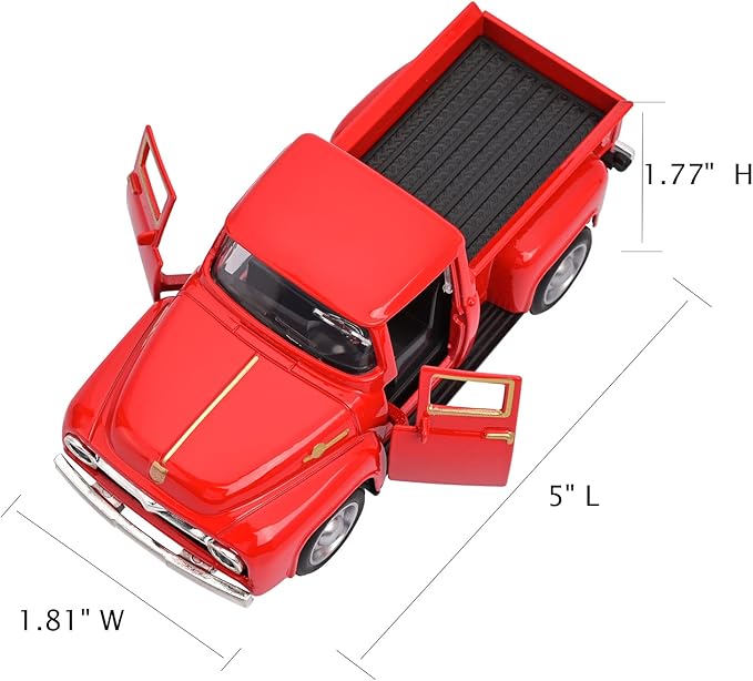 Christmas Red Truck Decor with Xmas Tree and Gifts Bags Little Red Pickup Metal Vehicle Vintage Christmas Decorations Rustic Farmhouse Table Decor Tiered Tray decor kitchen Shelf Decor Home Decor
