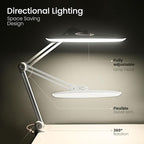 1600 Lumens LED Desk Lamp 24W Super Bright Architect Task Lamp 20 Inches 3 Light Modes Stepless Dimming Eye-Caring Computer Light Adjustable Desk Light for Nails, Home, Office, Crafts & Hobbies