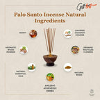 Giftbrit Palo Santo Natural & Herbal Incense Sticks 100 Sticks with Incense Holder for Meditation, Yoga, Church, Relaxation, Healing and Positivity