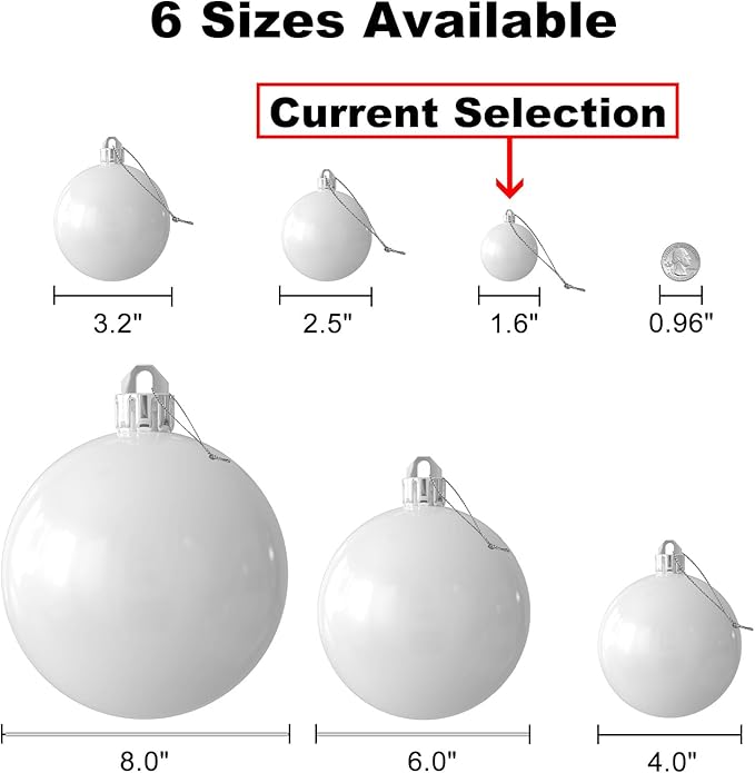GameXcel Christmas Balls Ornaments for Xmas Tree - Shatterproof Christmas Tree Decorations Small Hanging Ball Red & White 1.6 Inch x 36 Pack