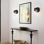Wall Sconces for Bathroom, Modern Vanity Light Fixtures, Black Wall Mount Lighting Lanterns, Farmhouse Wall Lights with Clear Glass Shade for Bedroom Living Room Mirror Hallway Kitchen（2PACK）