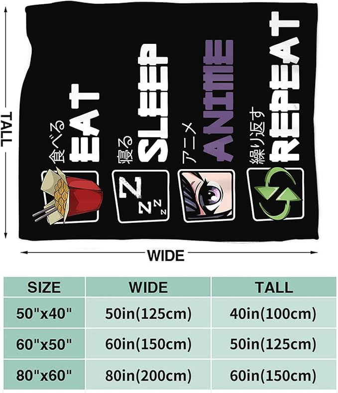 Anime Blanket for Girls Boys Anime Gifts Throw Blanket for Women Mens Lightweight Fuzzy Cozy Plush Flannel Fleece Blankets for Bed Decor 50"x60"