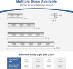 Modern LED Bathroom Lights Fixtures(6-Light),Stainless Steel Chrome Acrylic Wall Lighting,Vanity Lights for Bathroom Over Mirror(6000k 41in)