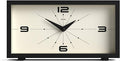 JONES CLOCKS® Odeon Desk Clock | Modern Rectangular Design | Black | Stylish Retro Look for Shelf, Table, Mantel or Bedside