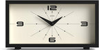 JONES CLOCKS® Odeon Desk Clock | Modern Rectangular Design | Black | Stylish Retro Look for Shelf, Table, Mantel or Bedside
