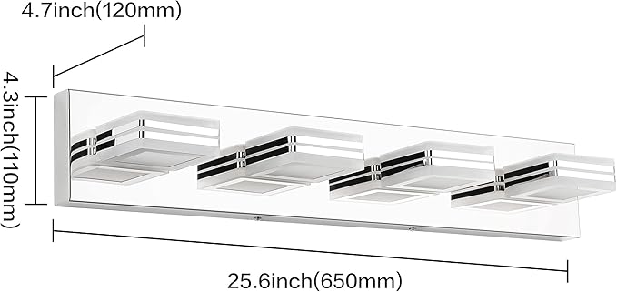 SOLFART 4 Light Vanity Light Bathroom Lights Over Mirror Modern Lights Over Mirror Gloss Chrome LED Bathroom Wall Lighting