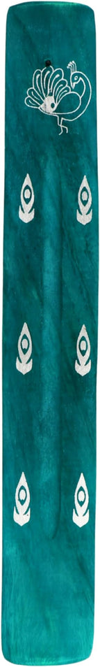 Hosley Set of 6 Wooden Incense Burner Green 10" Long Ideal Gift for Wedding, Aromatherapy, Zen, Spa, Reiki, Meditation