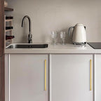 Ravinte 5 Pack 10 Inch Solid Square Cabinet Pulls - Brushed Brass Handles for Kitchen Cabinets & Drawers