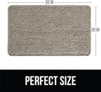 KANGAROO Bathroom Rugs, Chenille Soft Absorbent Bath Rug, Shaggy Shower Mat, Quick Dry Machine Wash Bathmat, Plush Carpet Mats for Tub, Bathtub and Room Home Decor Accessories, 30x20, Beige