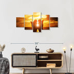 Elephant Stock Religion Wall Art Multi Piece Canvas - 5 Panel Christian Pictures Decor - Digital Design Canvas Print - Christian Wall Decor - 42" X 19"
