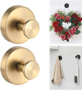 2026 Upgraded Suction Cup Hooks for Door Wreaths, Removable No Drill Wreath Hangers for Front Door, Reusable Hooks Holder for Glass Window Towel Shower Bathroom Kitchen (2, Gold)