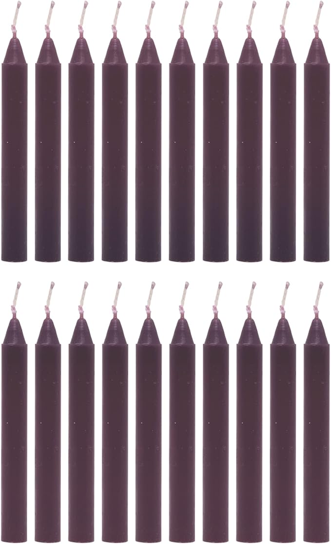 Alternative Imagination Black Chime Candles - 20 Pack of Unscented 4 Inch Mini Taper Candles - Dripless Long Burning Ritual Candles for Meditation, Protection, Banishing Negativity, & Home Decor