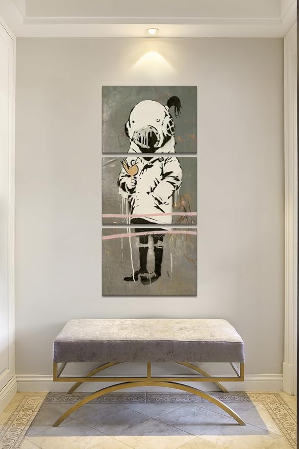 Novatique Street Canvas Wall Art Classic Graffiti Wall Art Abstract Banksy Poster Print Graffiti Picture Home Decor for Bedroom Living Room Office, 20" x 28" x 3Pcs
