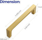 Ravinte 20 Pack Solid 3-3/4 Inch Kitchen Square Cabinet Handles Brushed Brass Drawer Pulls Kitchen Cabinet Hardware Handles