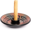 Luna Sundara Authentic Peru Pottery Palo Santo Stick Holder and Incense Holder with 5 Palo Santo Sticks Handmade Ceramic Smudge Bowl Sage Holder Peach Gift Set
