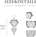 Dream Catcher Necklace for Women 925 Sterling Silver Dream Catcher Pendant Necklace Dreamcatcher Jewelry for Women