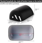 FIRVRE Lamp Shades for Table Lamps, Banker Glass Lamp Shade Replacement, Desk Lamp Black Glass Cover("8.85 IN " L "5.11 IN" W "2.95 IN" H)