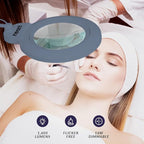 Neatfi XL Bifocal LED Magnifying Lamp – 7-Inch Acrylic Lens, 2.25x & 6X Magnification, 1,600 Lumens, Dimmable LED, Adjustable Arm, Hands-Free Close Work (Gray, with Clamp)
