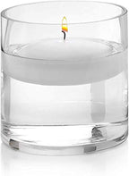 WGVI WGV Cylinder Vase Bulk, 4" W x 4" H, Floral Container, Glass Candle Holder Centerpiece Planter Terrarium for Wedding Party Event, Home Office Decor, Clear, 6 Pieces