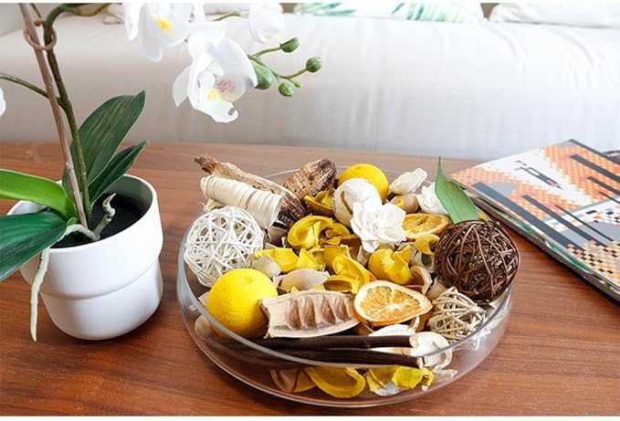 Qingbei Rina Spring Potpourri Bags,Lemon/Citrus/Thyme Potpourris Bowl Filler,Yellow Decorative Pot pourri Dried Flowers,Home Fragrance Sachet, Vase Fillers(20 oz)
