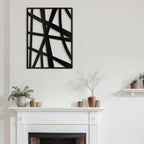 SIGNLEADER Metal Wall Art Decor Abstract Black Line Minimalist Modern Abstract Wall Sculpture Hangings Home Decoration for Living Room, Bedroom, Bathroom, Kitchen, Outdoor - 30" Black