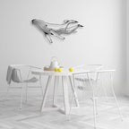 LIYOUYA Whale Metal Wall Decor - Ocean Life Art Room Decor Simple Line Black Wall Art Home Decor for Living Room, Bathroom, Bedroom, Dining Room (Black)
