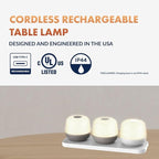 Newhouse Lighting Cocoon, Natural 2700K Dimmable Cordless USB-C Rechargeable Table Lamp 3-Pack NHTL-CN-NTRL, Cordless Desk Lamp for Living Room, Bedroom, Coffee Table, and Other Cozy Home Decor
