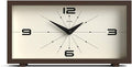 JONES CLOCKS® 'Odeon' Desk Clock | Modern Rectangular Design in Brown, Stylish Retro Look for Shelf, Table, Mantel or Bedside