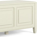 SIMPLIHOME Connaught Storage Bench - 51 inch Wide Solid Wood Trunk Bench in Antique White, Traditional Bench for Entryway with Lift-Up Lid and 3 Hidden Compartments