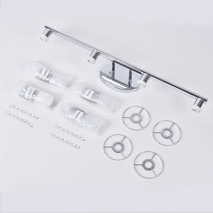 Crystal Bathroom Vanity Lights Over Mirror Chrome Vintage Wall Light Fixture 4-Lights Wall Sconce with K9 Crystal Shade Modern Kitchen Wall Lamp for Living Room Closet Hallway Apartment