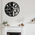 SIGNLEADER Metal Wall Art Decor Abstract Circle Shapes Minimalist Modern Abstract Wall Sculpture Hangings Home Decoration for Living Room, Bedroom, Bathroom, Kitchen, Outdoor - 30" Black
